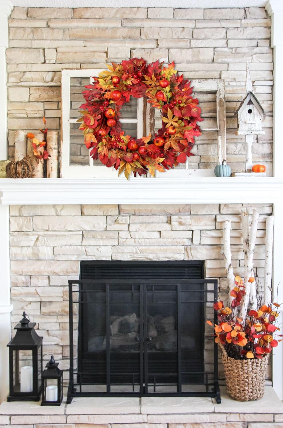 24 Inch Fall Wreaths(24in Wreath)6&#x22;D x 24&#x22;W x 24&#x22;H