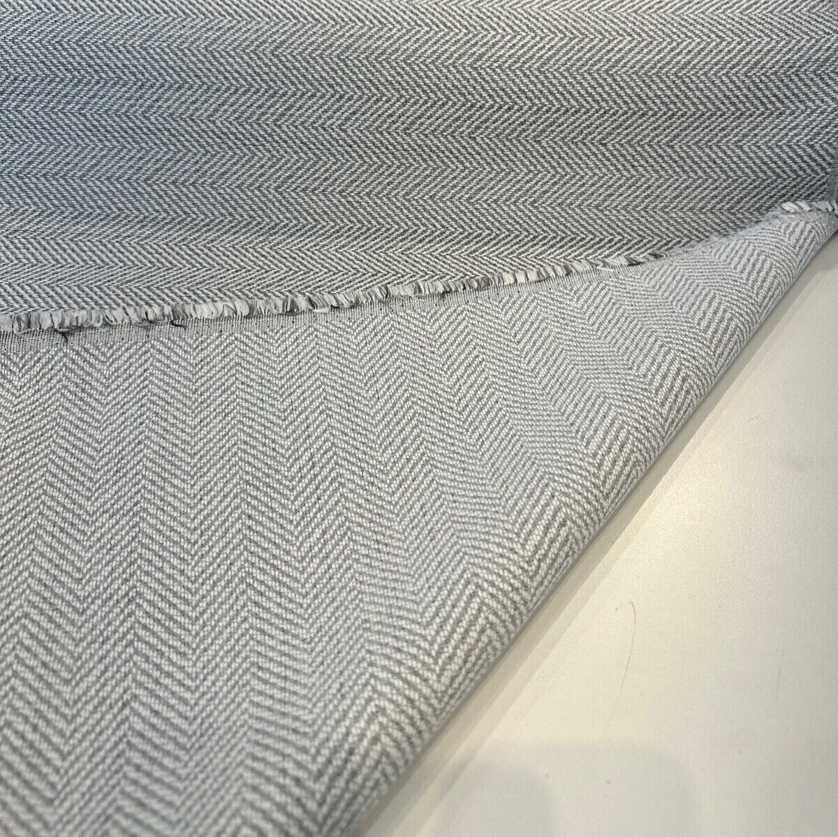 1 Yard Graphite Gray Herringbone Outdoor Indoor Upholstery Fabric Durable 56 Inch Width