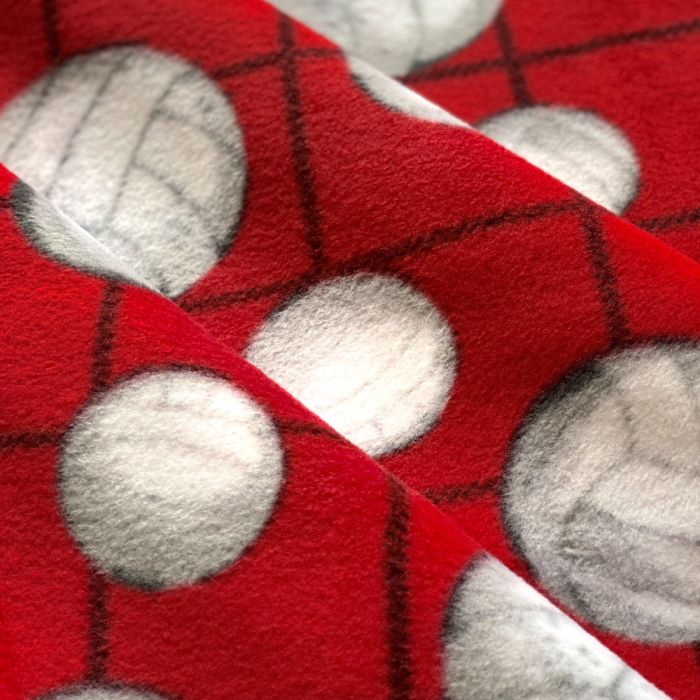 Volleyball Red Anti-Pill Premium No Sew Throw Fleece Fabric Kit (72x60)