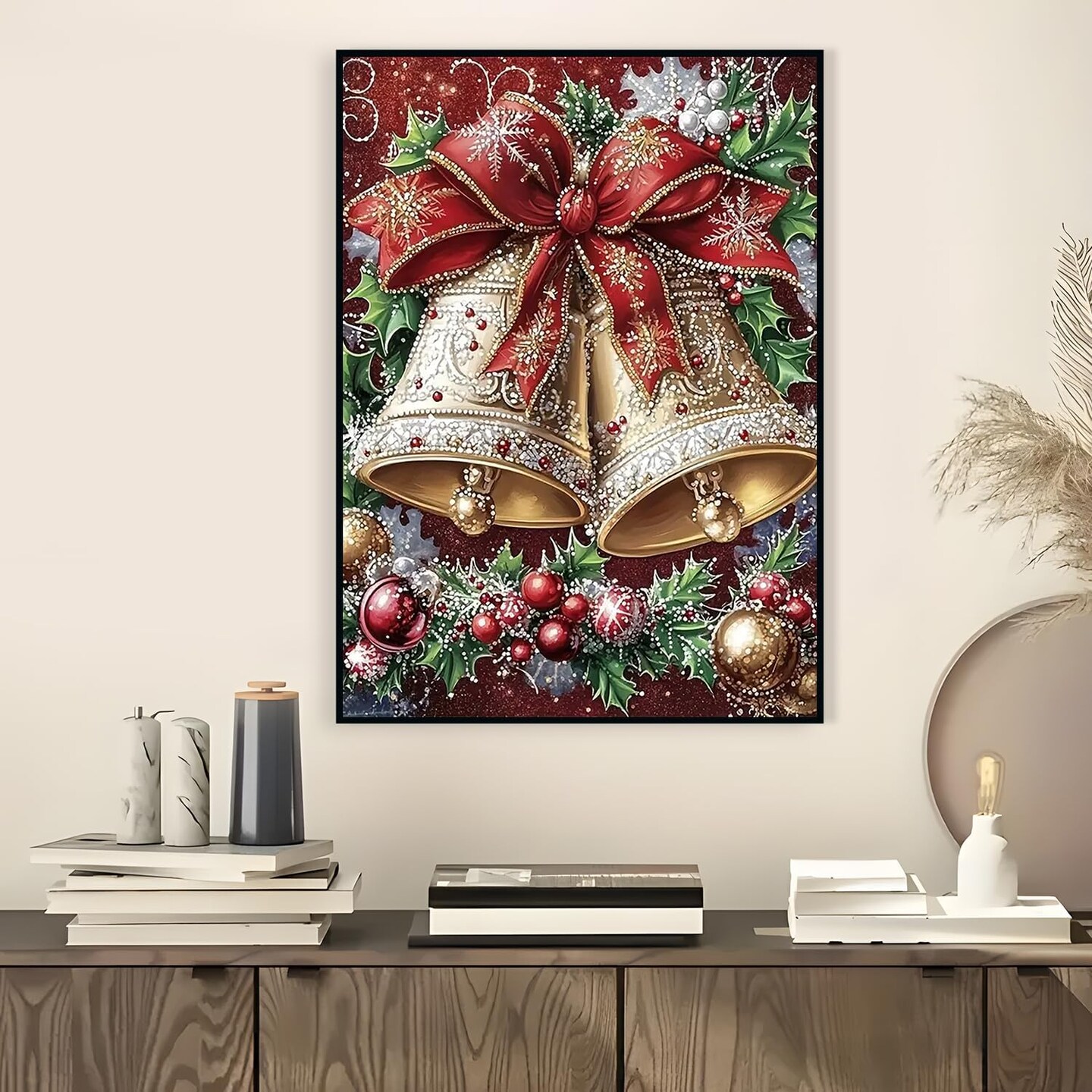 Christmas Bell Ball Diamond Art(Christmas Bell Ball)15.7 x 11.8 x 0.05 inches