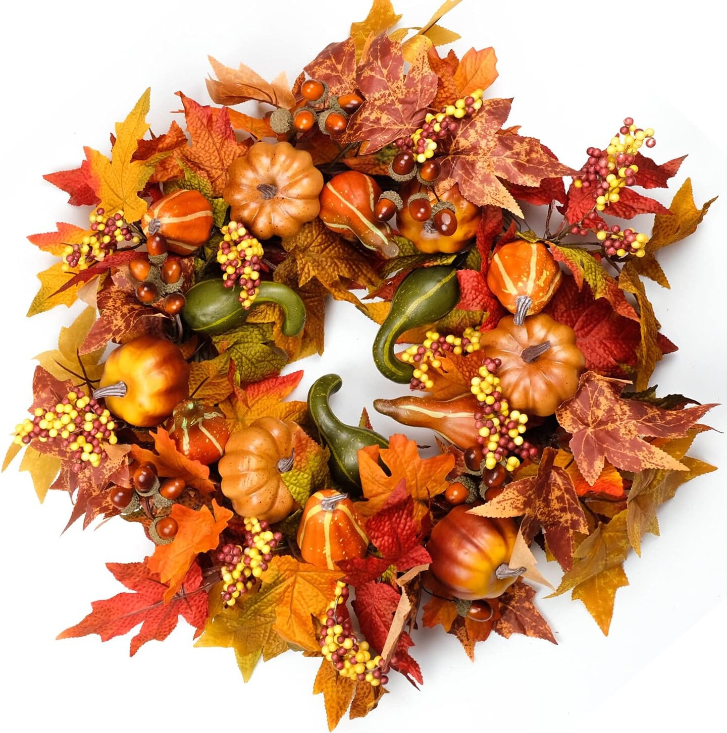 Fall Wreaths for Front Door 22 inch, Fall Door Wreath with Pumpkin ...