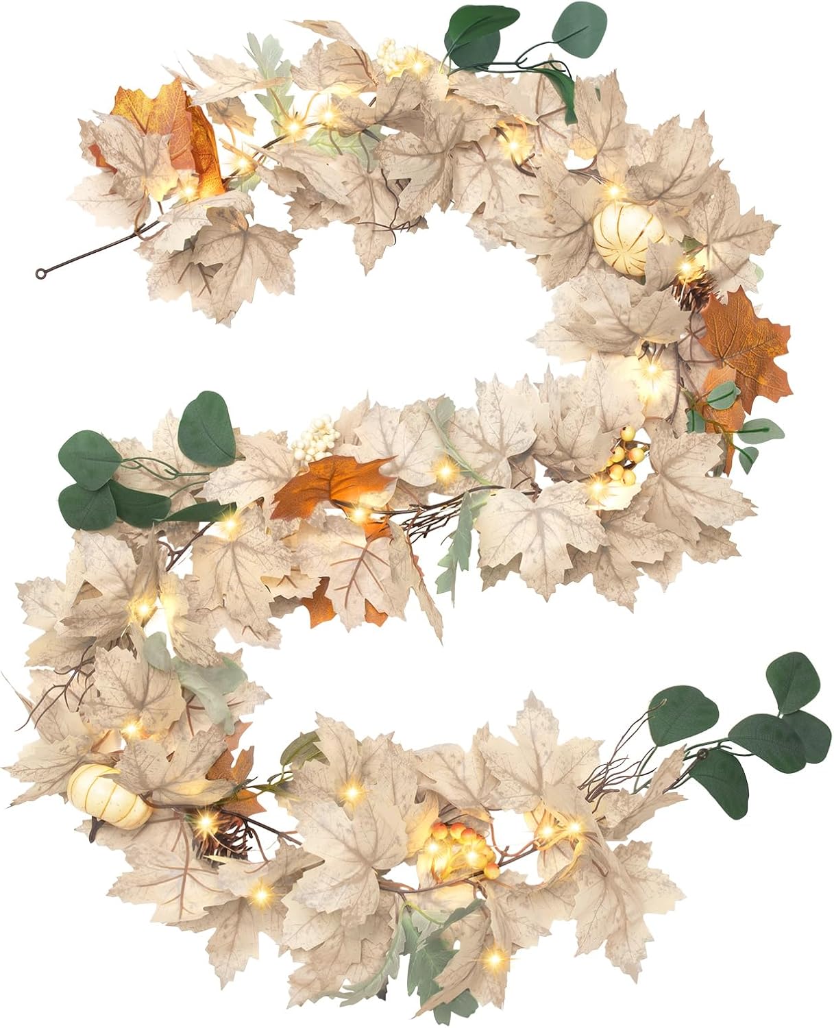 Fall Leaves Garland(White)8.39 x 4.45 x 4.06 inches