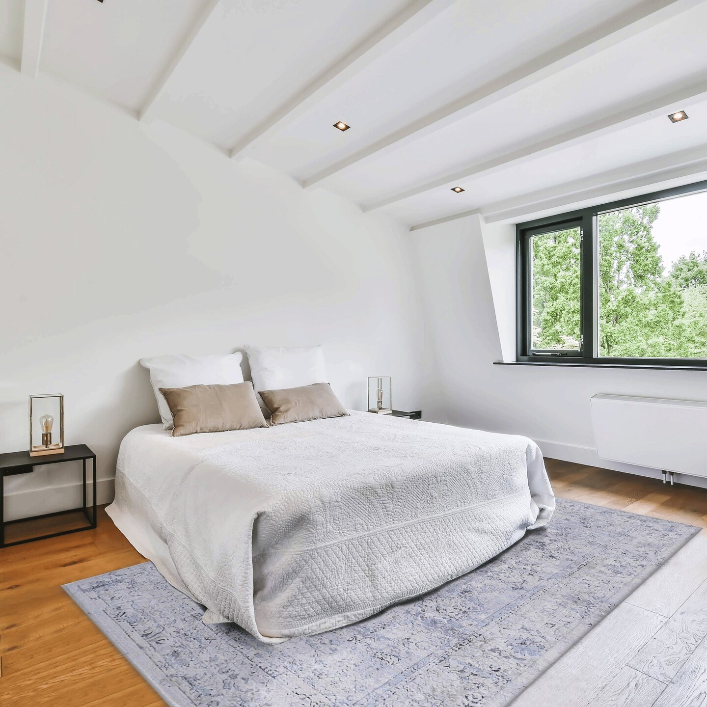 Edge Collections - 4 x 6 - Purple - Area Rug Washable Low-Pile Non-Slip Non-Shedding Foldable Kid & Pet Friendly - 1 Piece