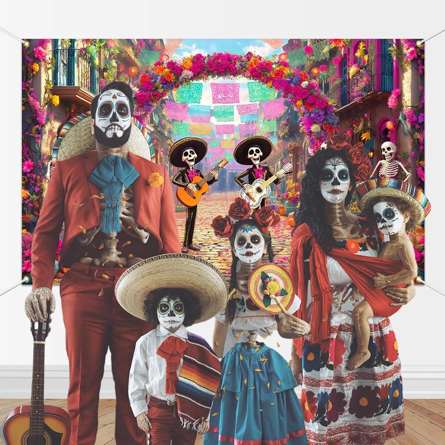 Day of The Dead Banner Dia DE Los Muertos Party Decoration(Colorful)