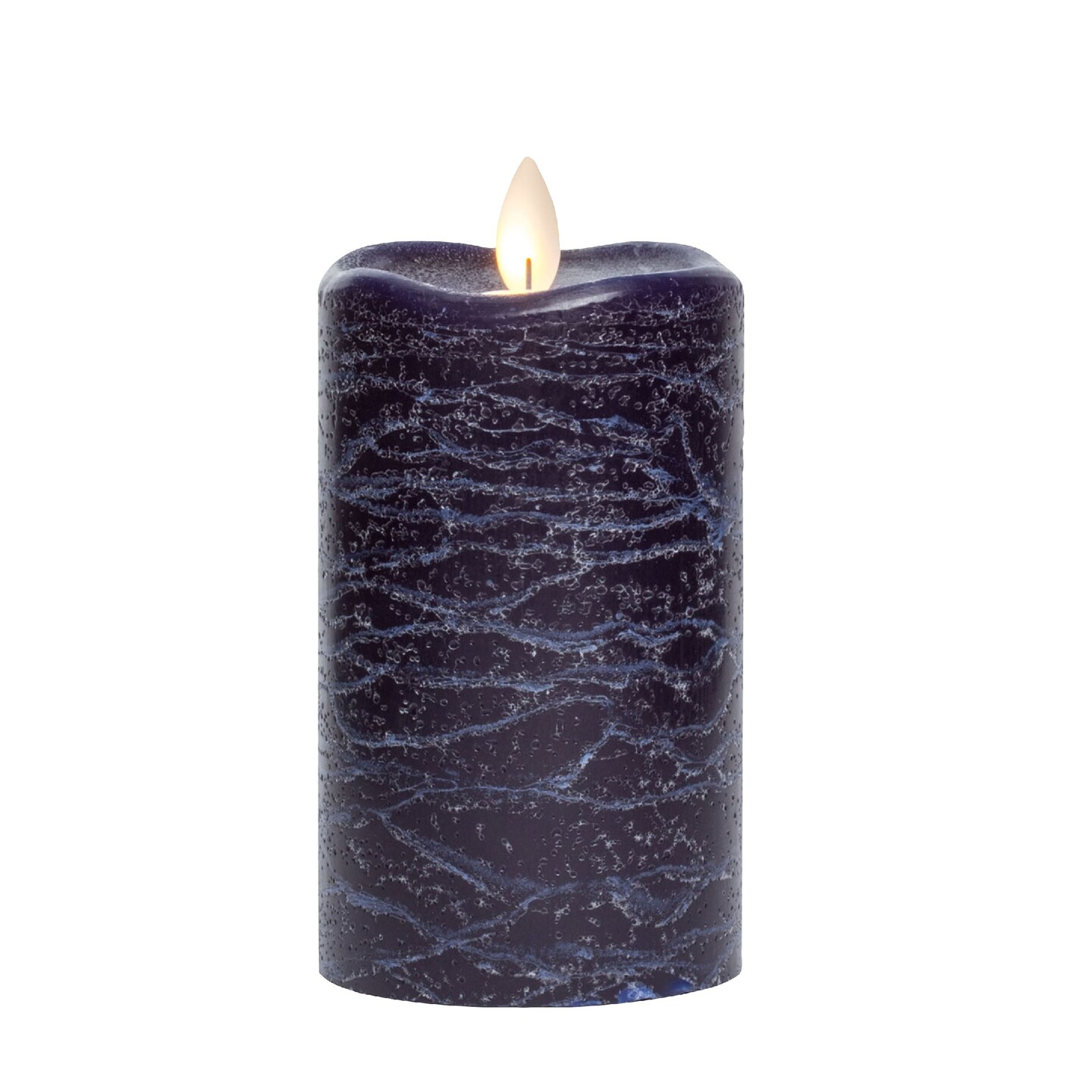 Whitehurst Battery Operated Flameless LED Pillar Candle - 5" - Navy Blue