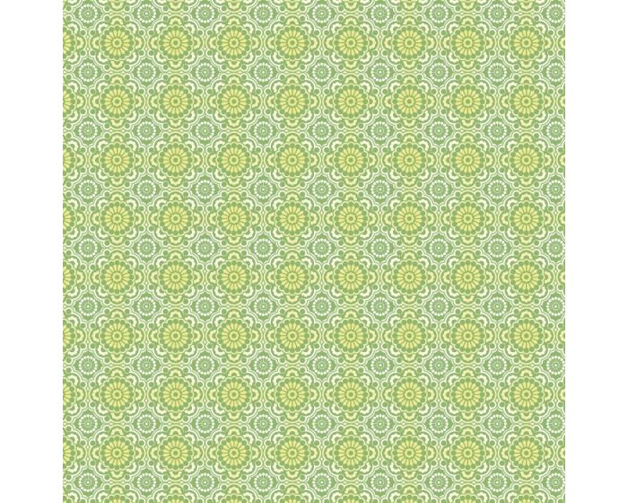 Medallions Lime Green Cotton Fabric | By the Yard | Sewing and Crafting | 44 inches wide