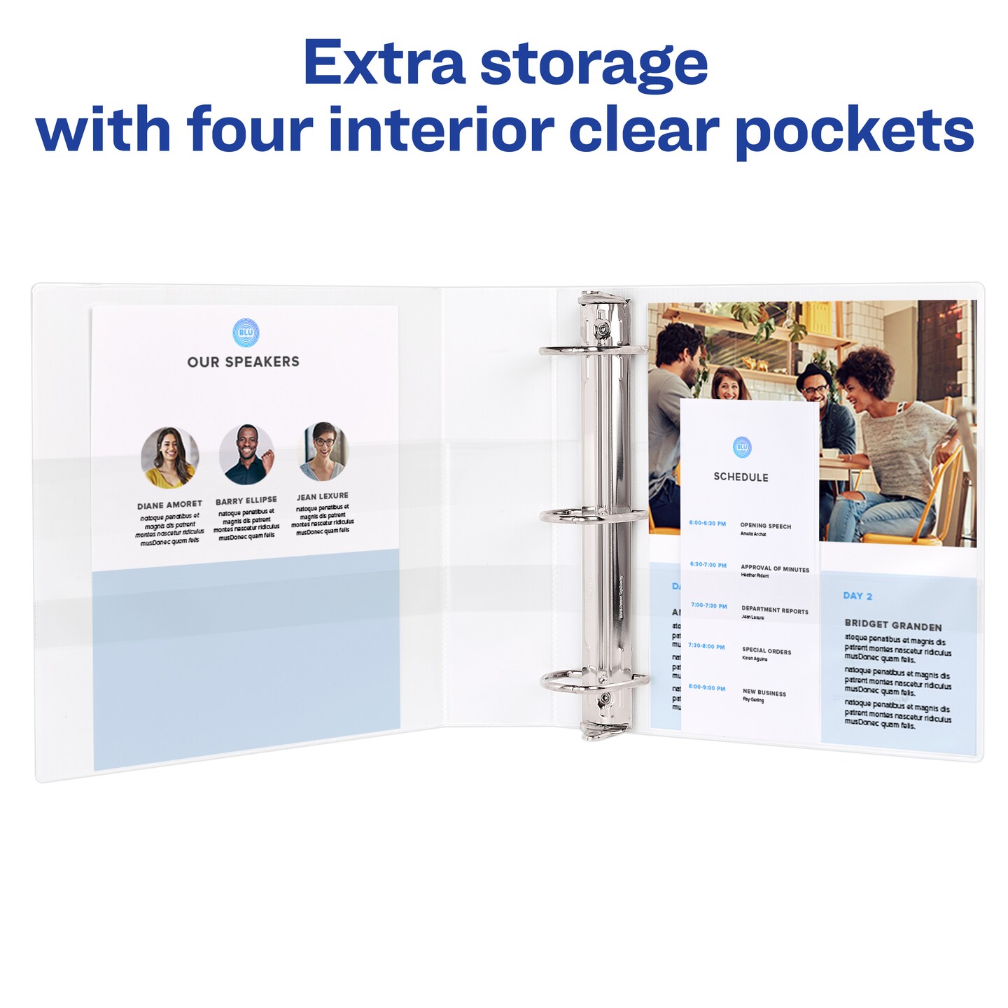 Avery Standard View 3 Ring Binders, 2" Round Rings, 375-Sheet Capacity, 2.8 Inch Wide Spine, White Binders, Ideal for Lightweight Organization and Occasional Referencing (4-Pack of 19202)