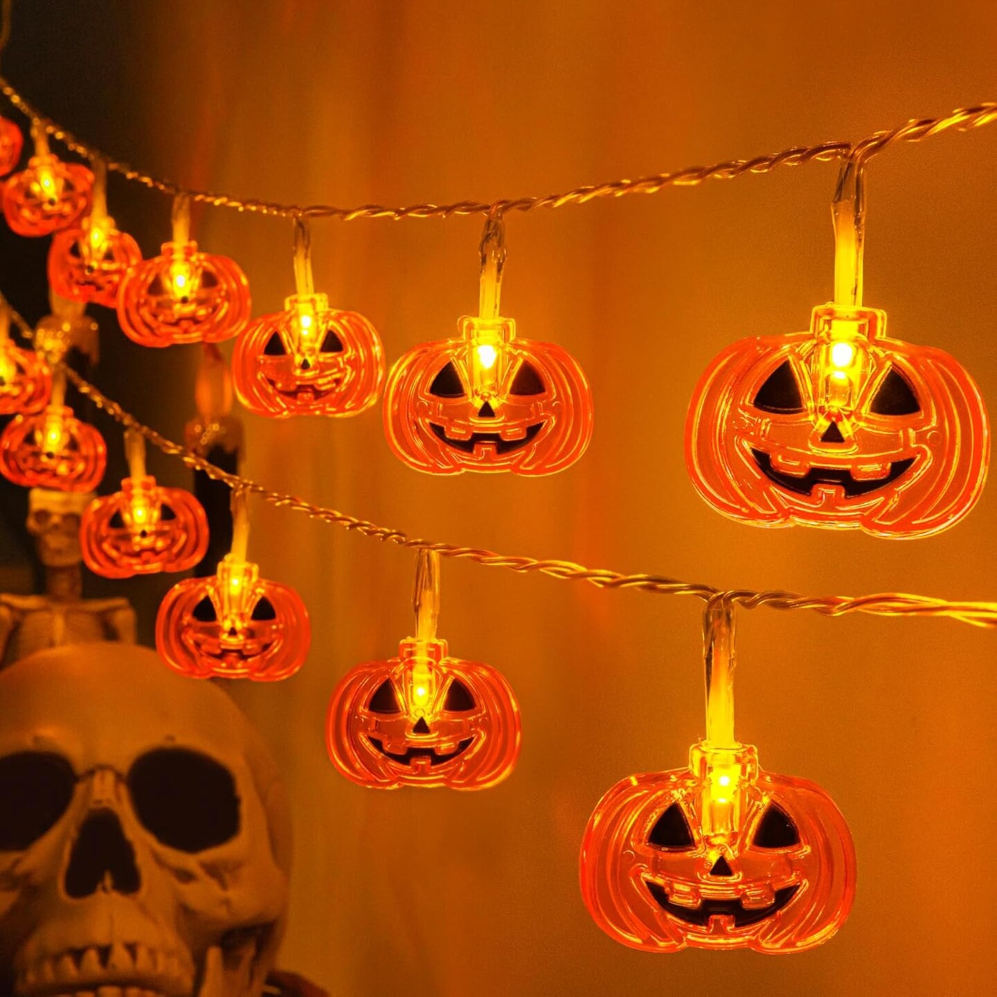 Halloween Lights Pumkin Lights 10FT 20LED(Orange)