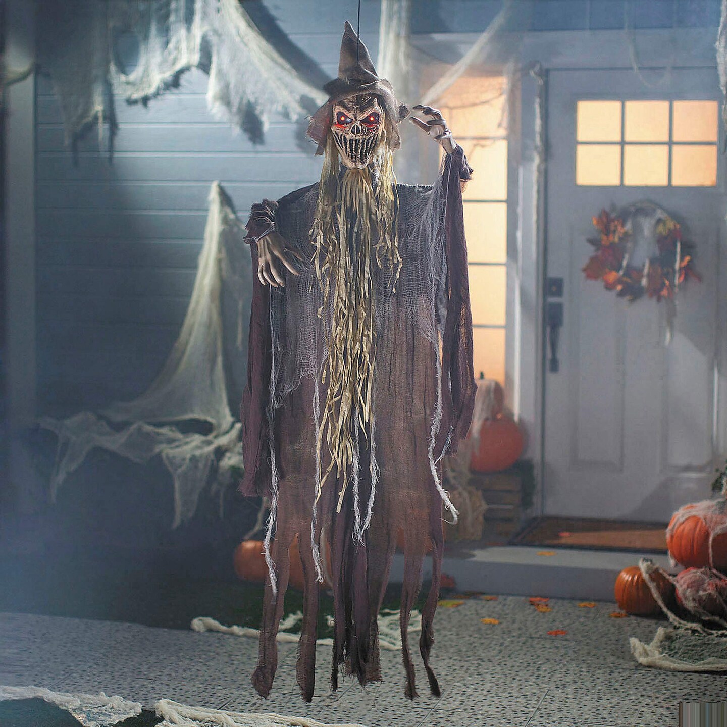 5 Ft Light Up Hanging Brown Reaper Hat Halloween Decoration