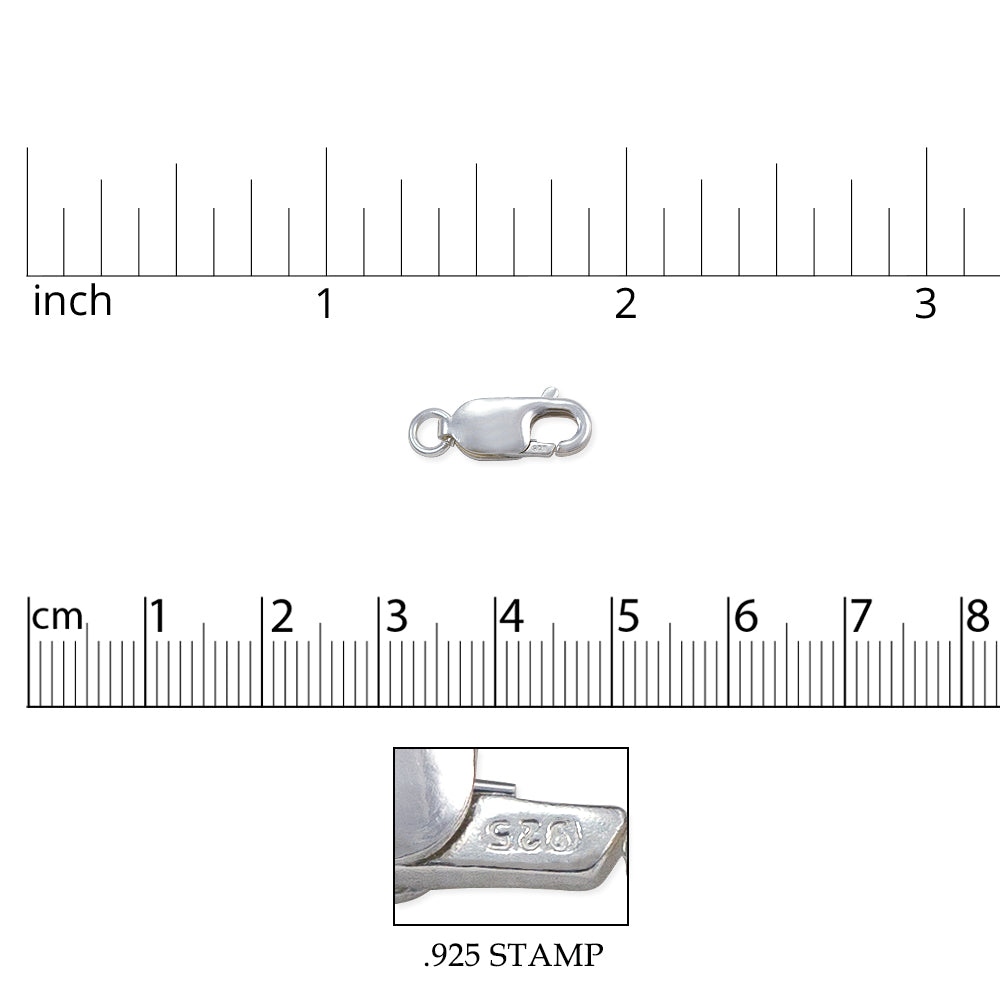 JewelrySupply Lobster Clasp 14x6mm w/Open Ring Sterling Silver (1-Pc)