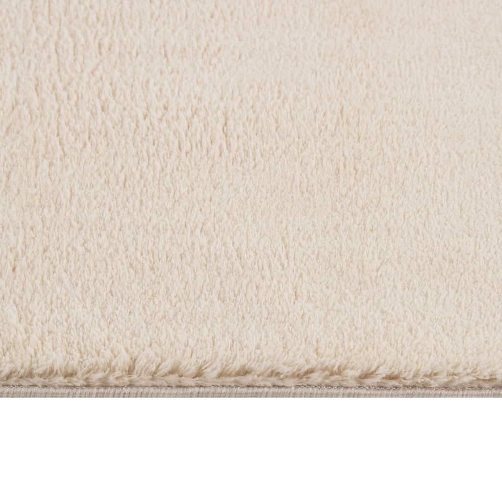 Edge Collections - Beige - Washable Rug Soft Fluffy Short Pile - 1 Piece