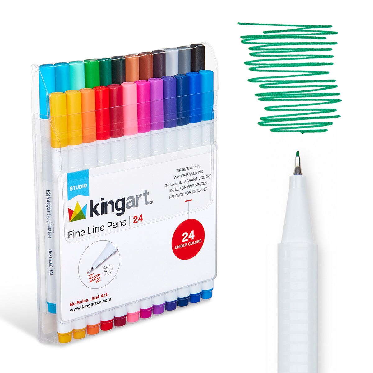 KINGART&#xAE; Fine Line Pens 24 Colors