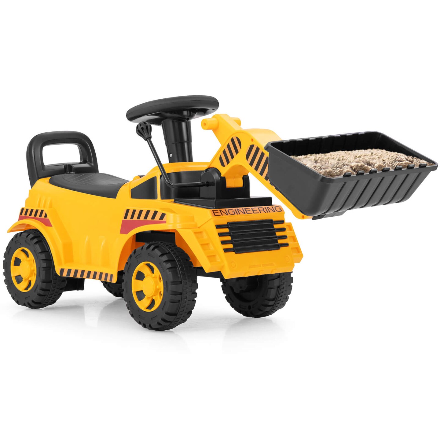 Costway Kids Ride on Bulldozer with Adjustable Bucket Engine Sound Excavator Digger Toy