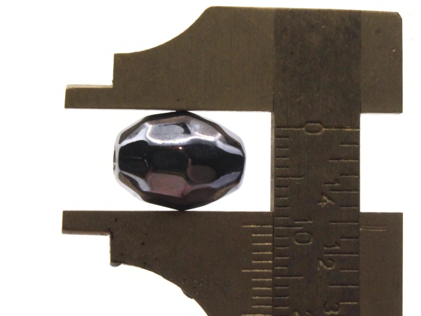 30 13mm Shiny Black Vintage Lucite Plastic Faceted Oval Large Hole Beads