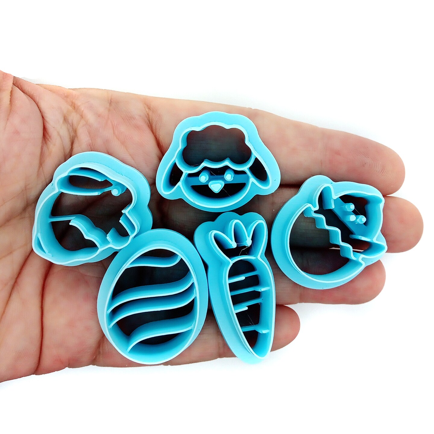 Easter Clay Cutter Bundle, 5 pcs, Egg Carrot Lamb & Bunny, Adorabilities