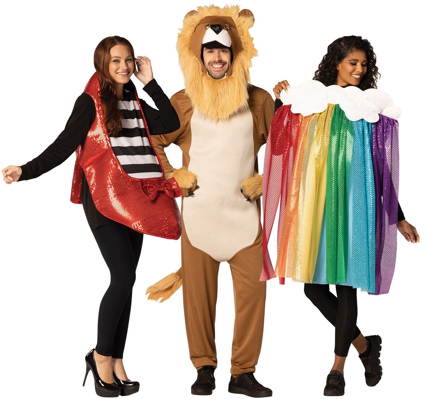 Ruby Slipper, Lion & Rainbow Halloween Group Costume, Adult One Size