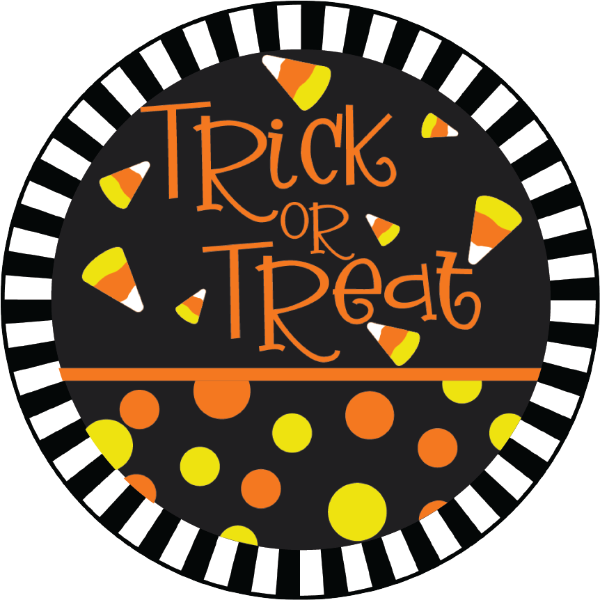 Trick or Treat Candy Corn Stripe Edge Sign