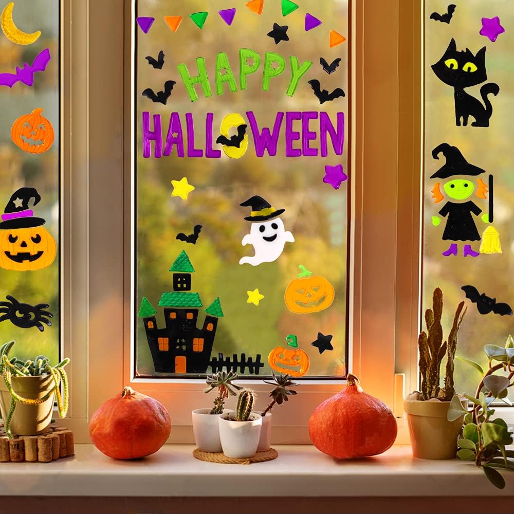 6pcs Halloween Gel Window Clings
