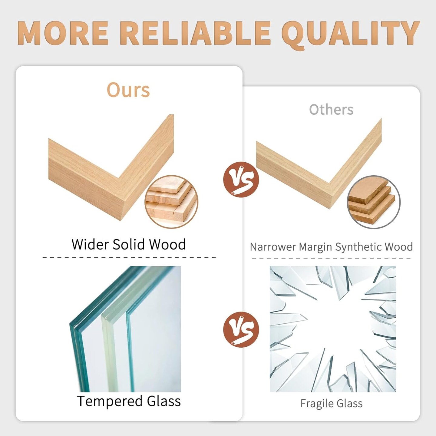 8x10 Picture Frame with Mat Set of 4,Solid Oak Wood 8 x 10 Photo Frame