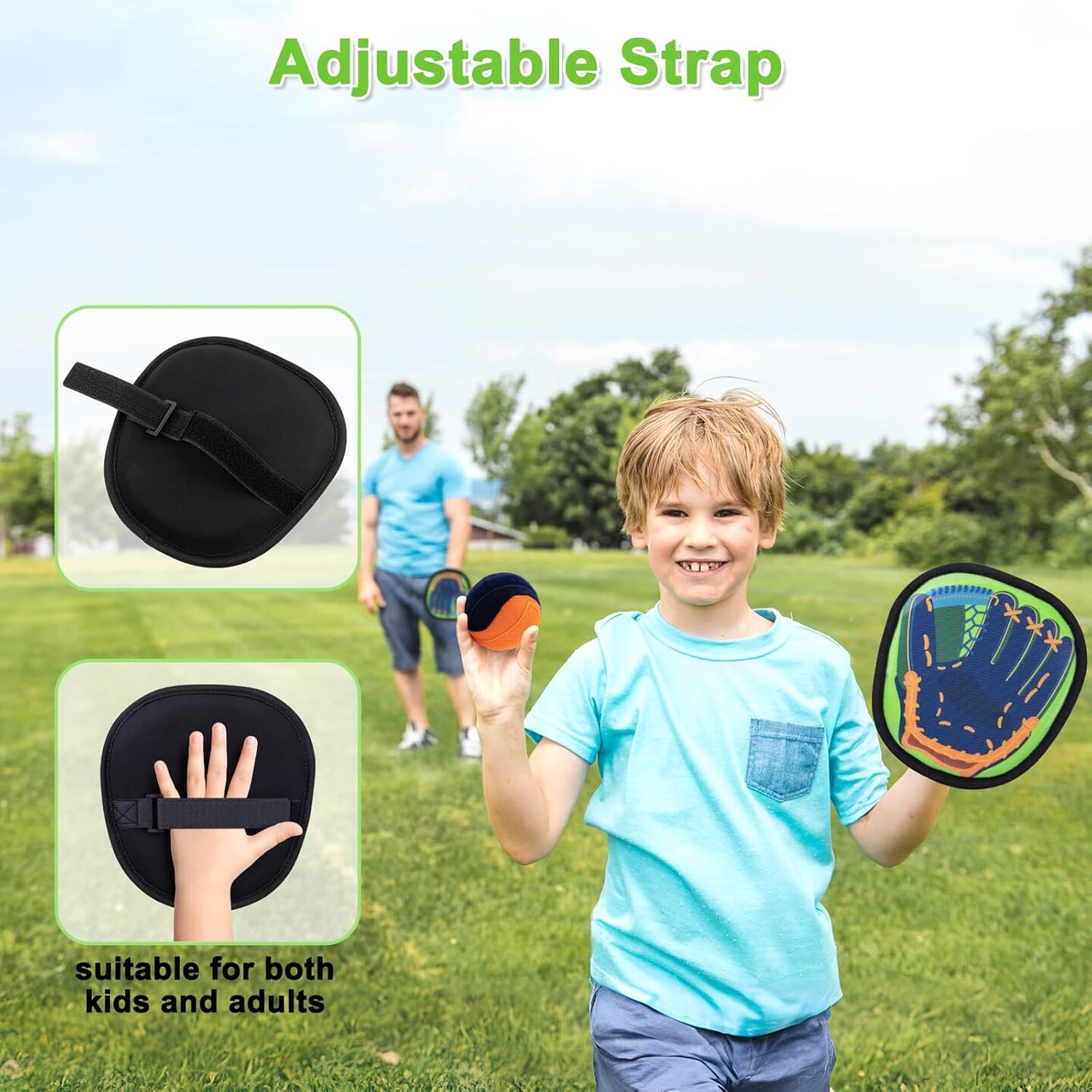 Toss and Catch Ball Game Outdoor Games for Kids Toys Baseball Games Beach Toys Baseball Training Paddle Ball Yard Pool Games Outside Toys for 3 4 5 6 7 8 Year Old Easter Basket Stuffers