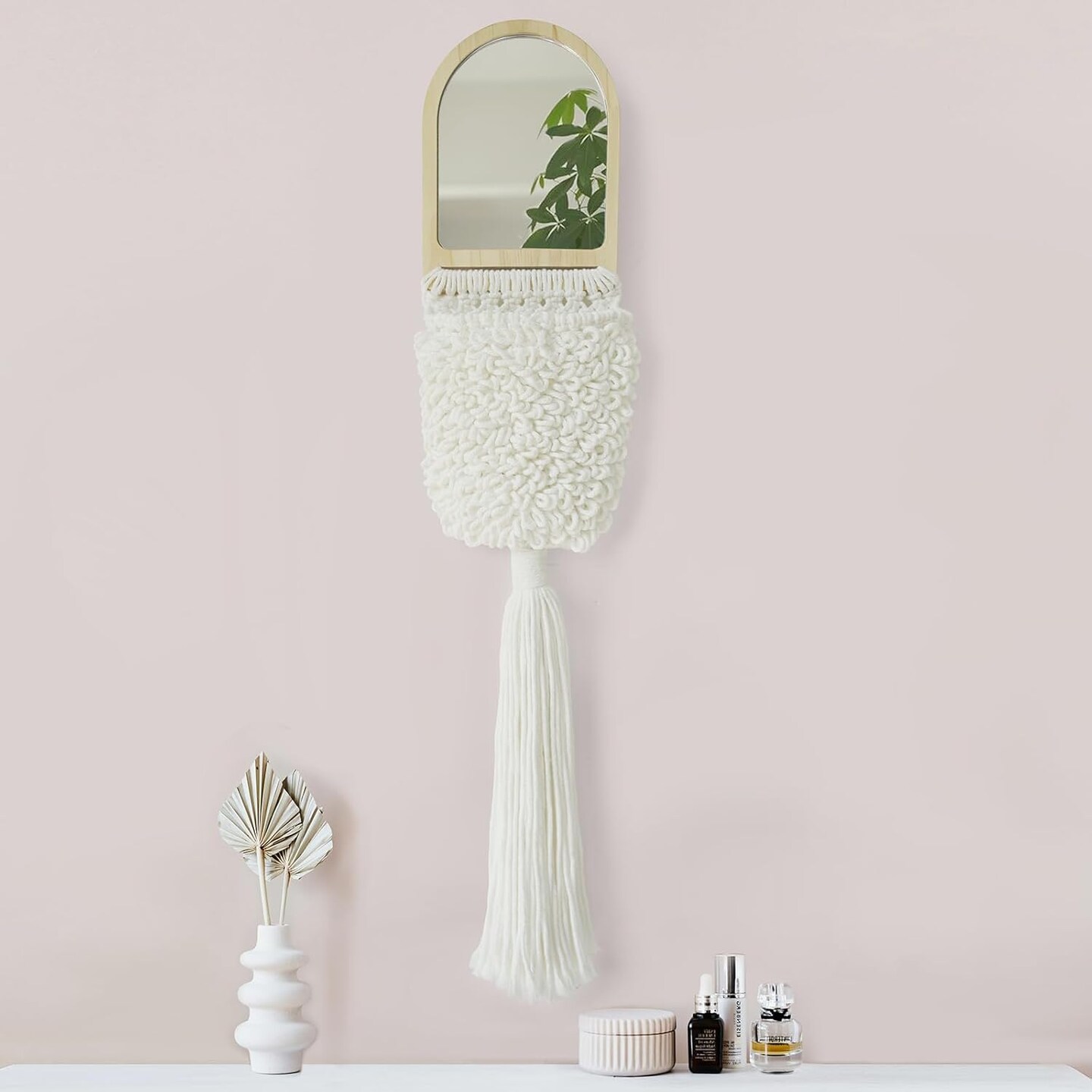 Boho Mirror Macrame Wall Art Decortive Macrame Mirror Wall Art