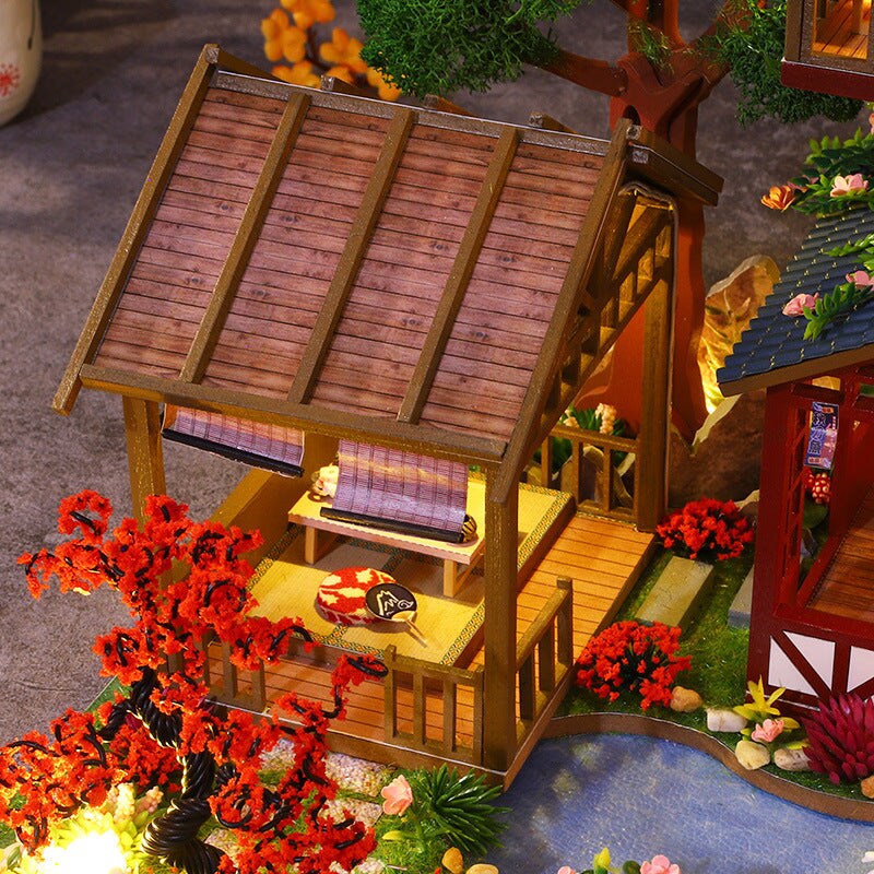 Hexi Residence Dollhouse Kit - Miniature Wizardi Roombox Kit with LED Light F07M51-76-P015-A