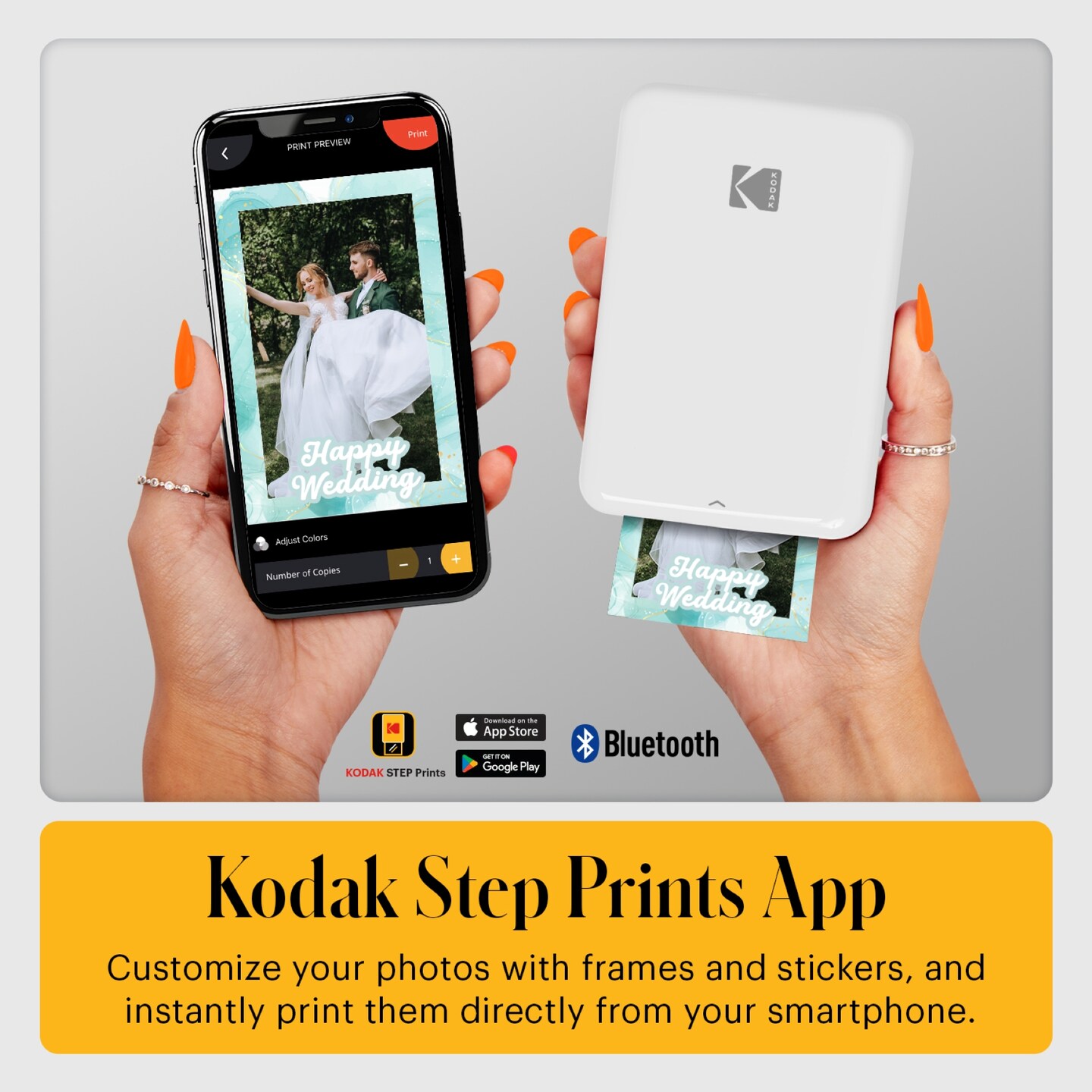 Kodak Step Mobile Instant Photo Printer, Portable Printer Compatible with iOS & Android
