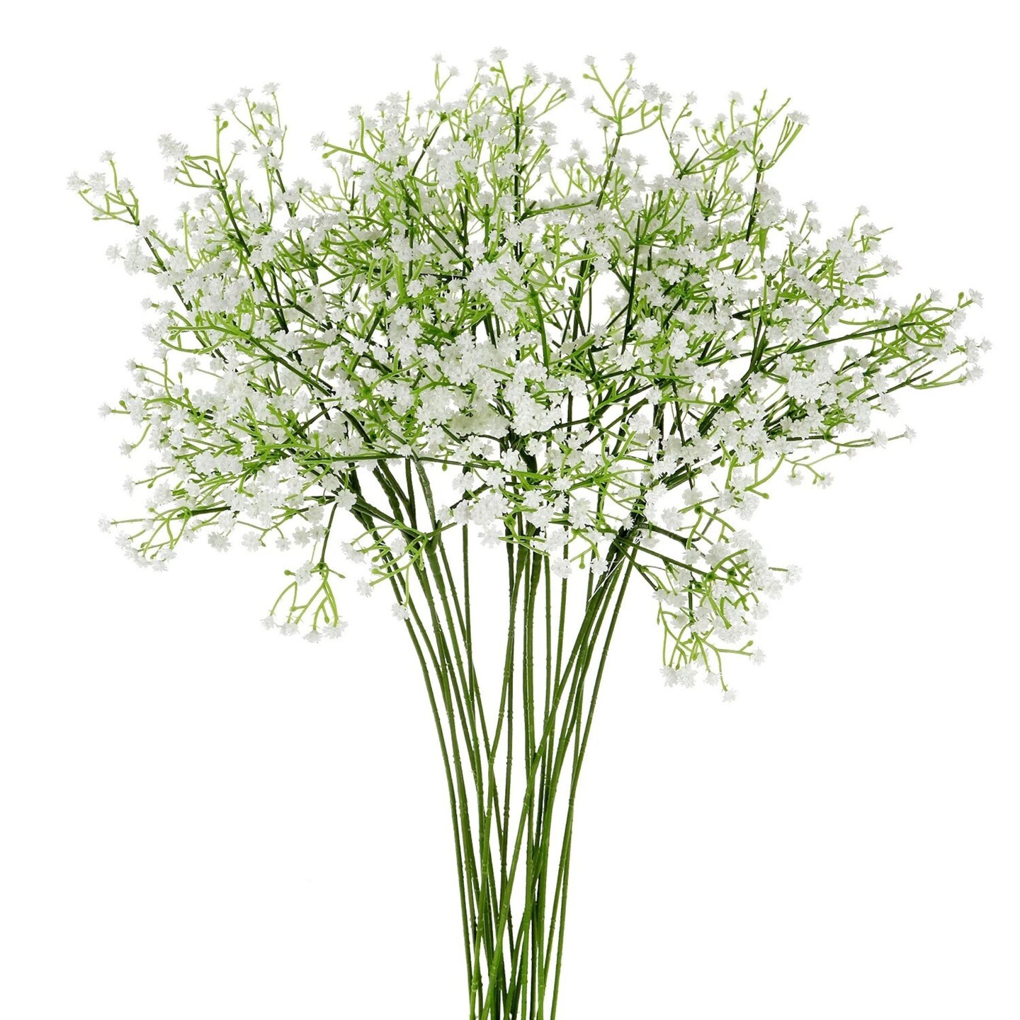 Artificial Baby’s Breath Flowers 12pcs White Gypsophila Real Touch Faux Stems