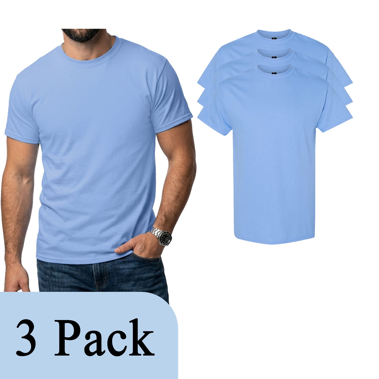 Carolina Blue Heavy Cotton T-Shirt - Gildan, Adult's Craft & DIY Blanks Tee