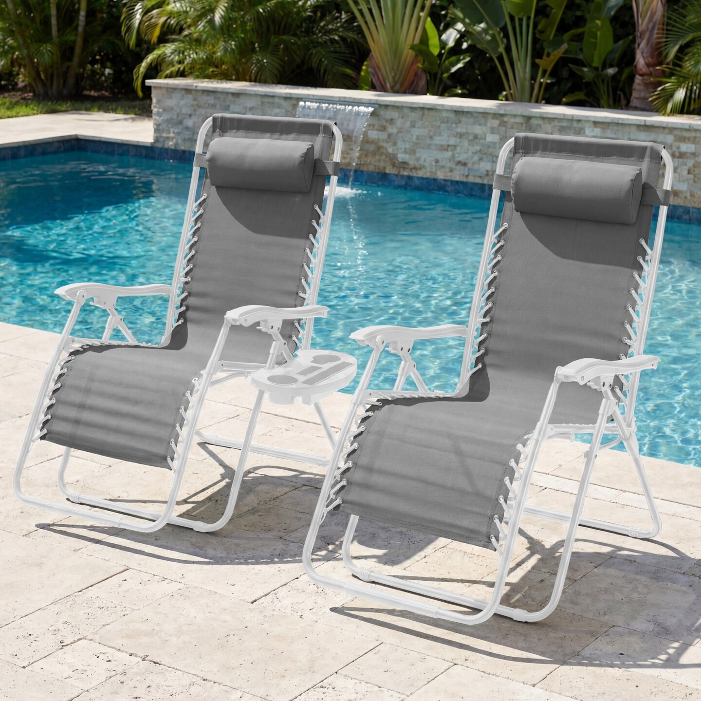 Best Choice Products Set of 2 Extra Wide Zero Gravity Lounge Chair Recliners w/ Cup Holder