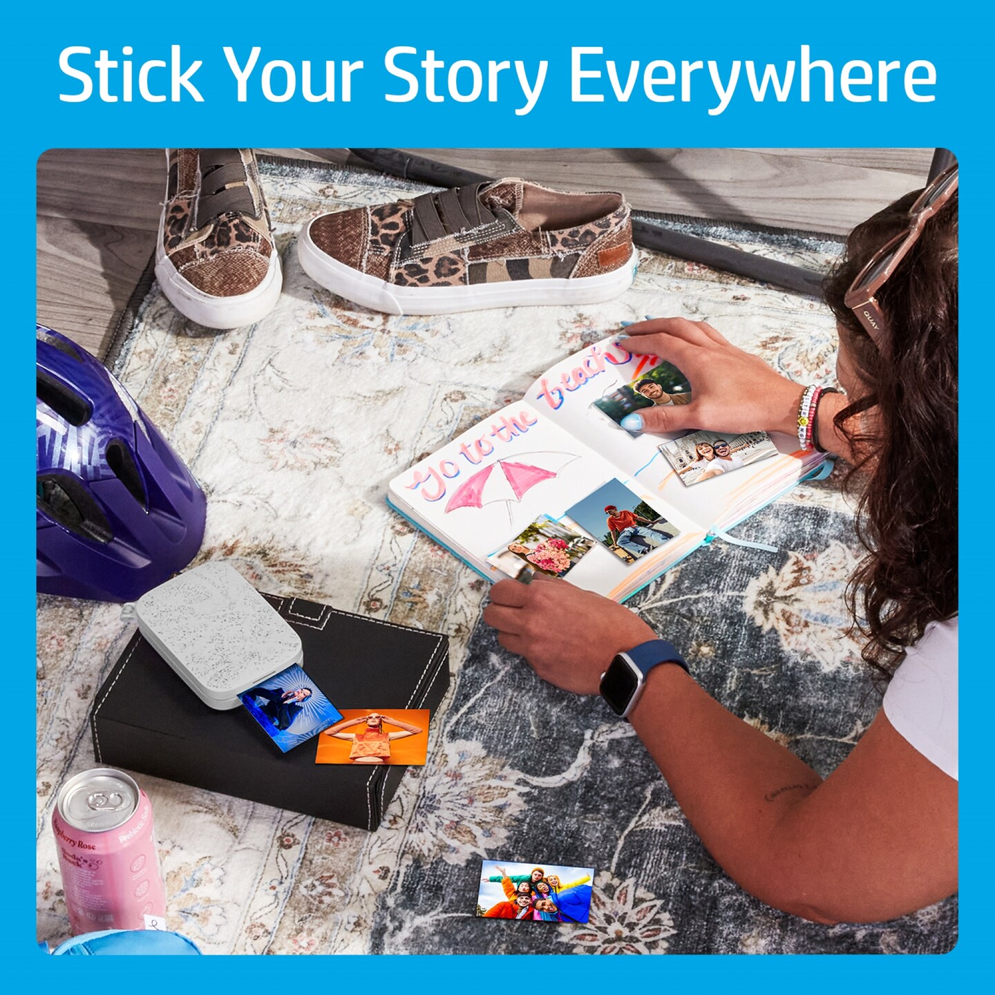 HP Sprocket Portable Printer, Zink Sticky Paper 2x3" Instant Photo Printer for iOS & Android Device