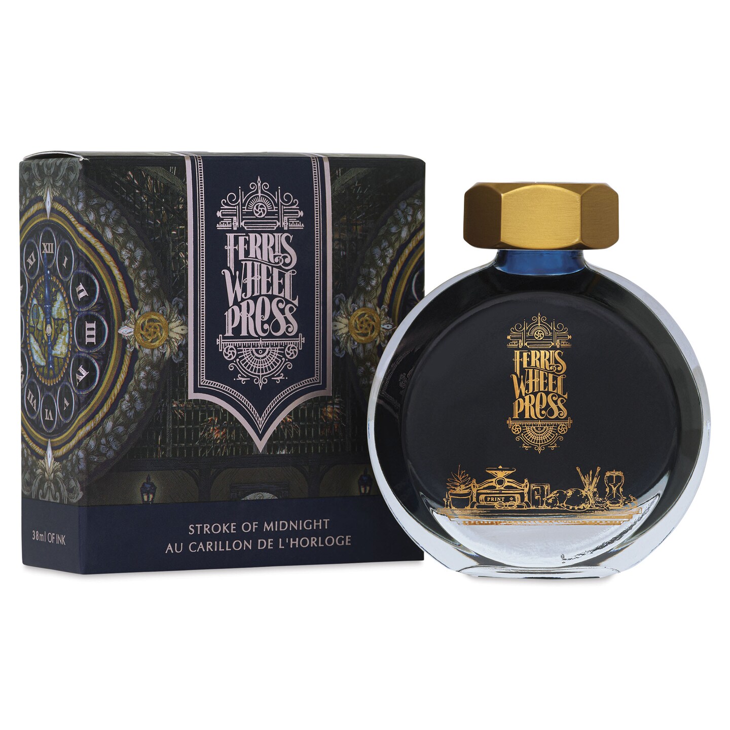 Ferris Wheel Press Fountain Pen Ink - Stroke of Midnight, 38 ml