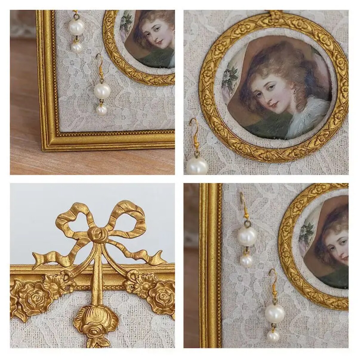 Decorative Earring Holder Frame Jewelry Organizer for Vanity Dresser Display
