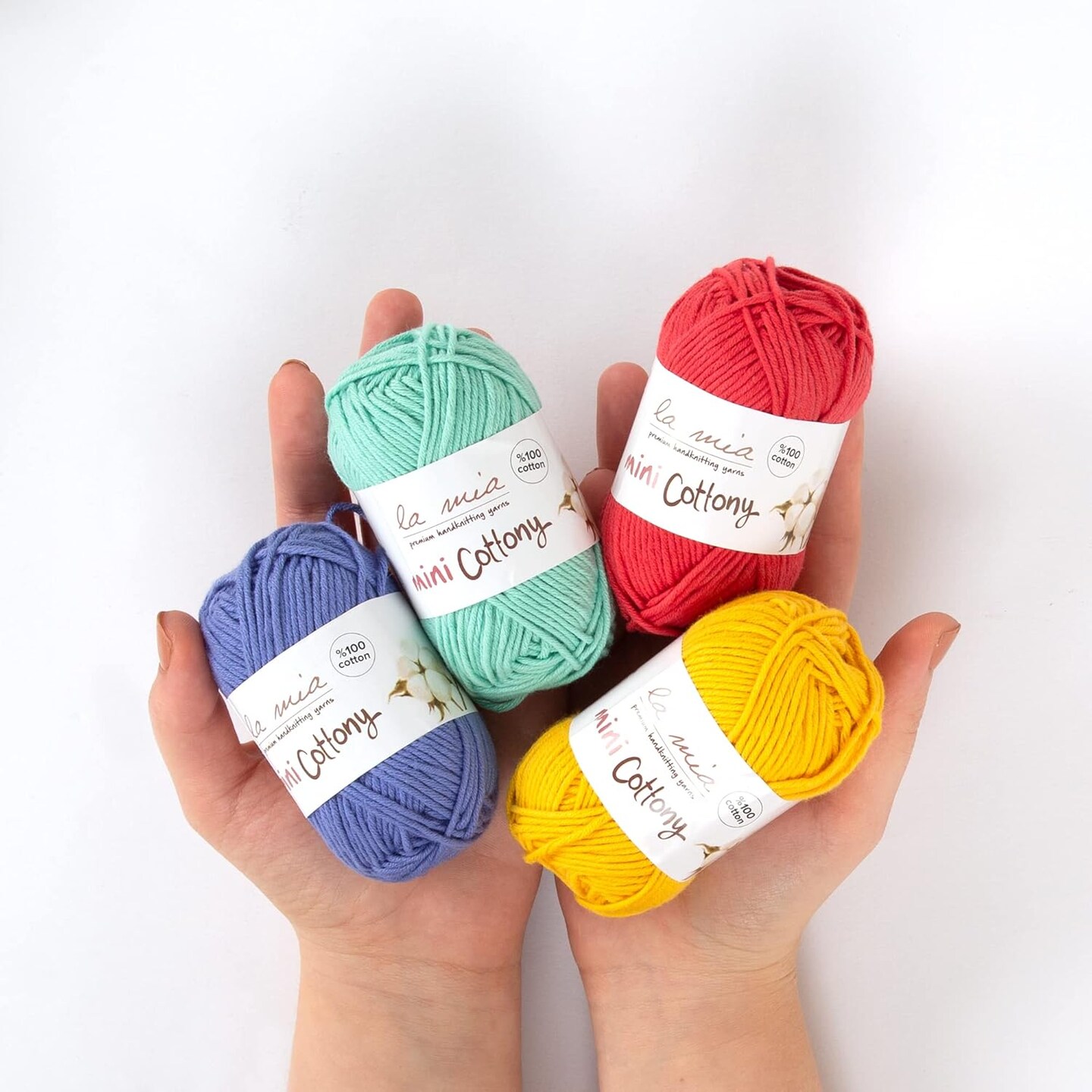 Mini Cotton Yarn Set – 20 Skeins, 100% Premium Cotton, 0.88 oz / 65 yds Each, Light DK #3 Baby Yarn, Assorted Colors, Soft & Beginner-Friendly (V1)