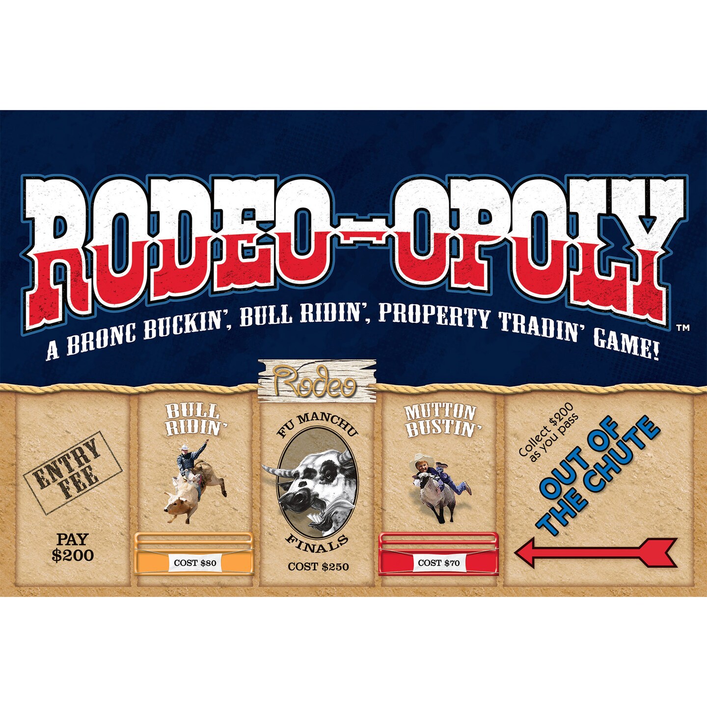 Late For The Sky: Rodeo-Opoly - Themed Family Board Game, Opoly-Style Game Night, Traditional Play Or 1 Hr Version, Ages 8+, 2-6 Players