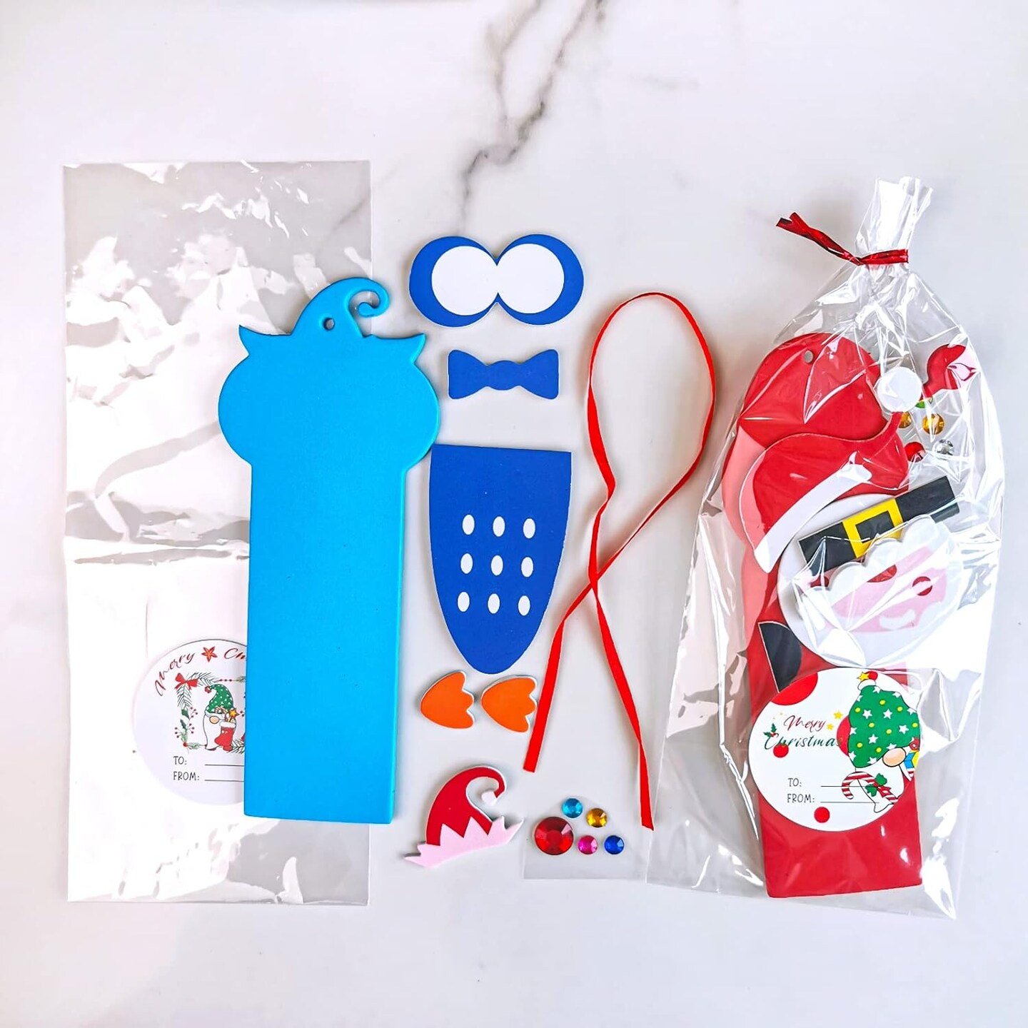 24 Sets Christmas Craft Kits Winter Crafts DIY Christmas Ornaments Art Sets Snowman Reindeer Pine Tree Owl Penguin Christmas Foam Stickers Arts and Crafts for Kids Holiday Classroom Activities