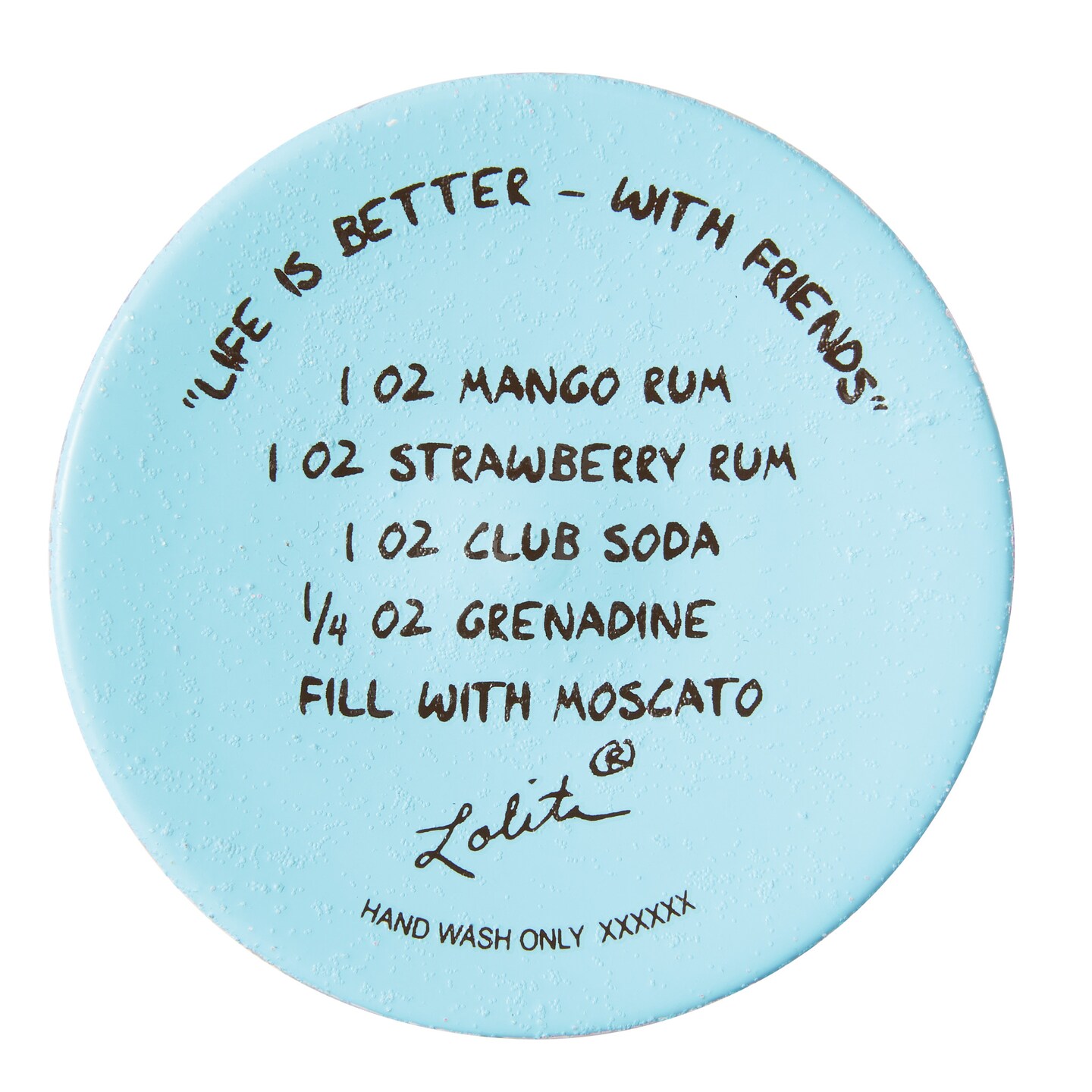 Lolita Life with Friends Hand Painted Wine Glass 9in H