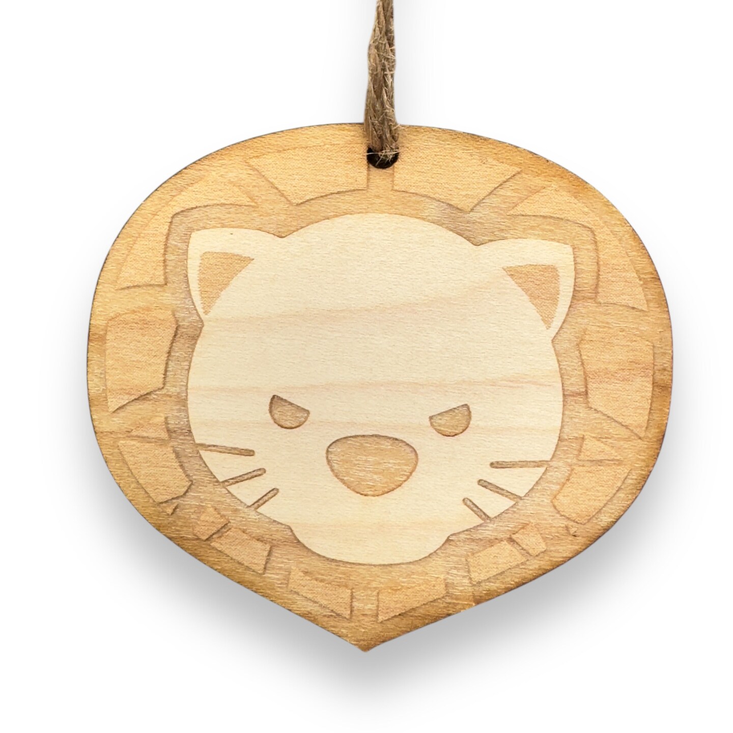 Ornament - Cute Lion - Raw Wood 3x2in Ornament - Cute Lion - Raw Wood 3x2in