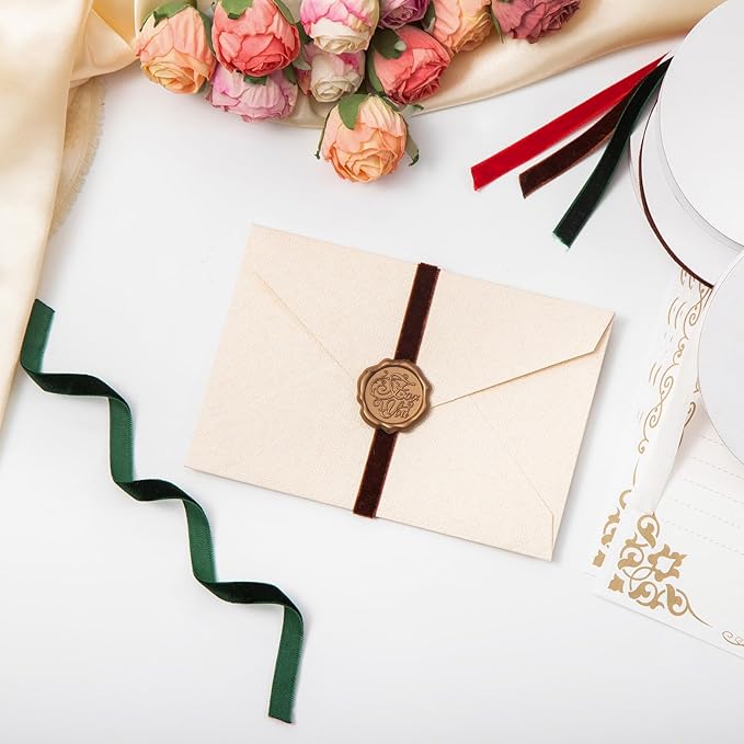 4 Colors Velvet Ribbon Set, 3/8" x 40Yard Premium Velvet Ribbon for Gift Wrapping, Christmas Velvet Ribbon Christmas Tree Velvet Ornaments Handmade Crafts Bow Making(Red,Green,White,Brown)