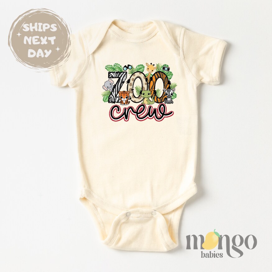 Zoo Crew Baby Bodysuit – Safari Animals Kids T-Shirt Toddler Tee, Fun Wild Animal Apparel for Little Explorers B49-z