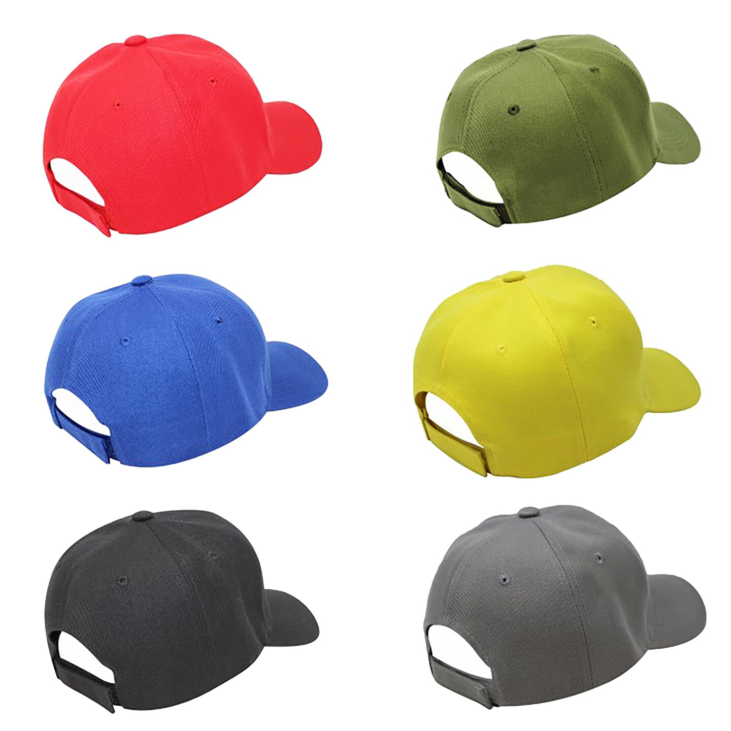Pack of 15 Bulk Wholesale Plain Baseball Cap Hat Adjustable