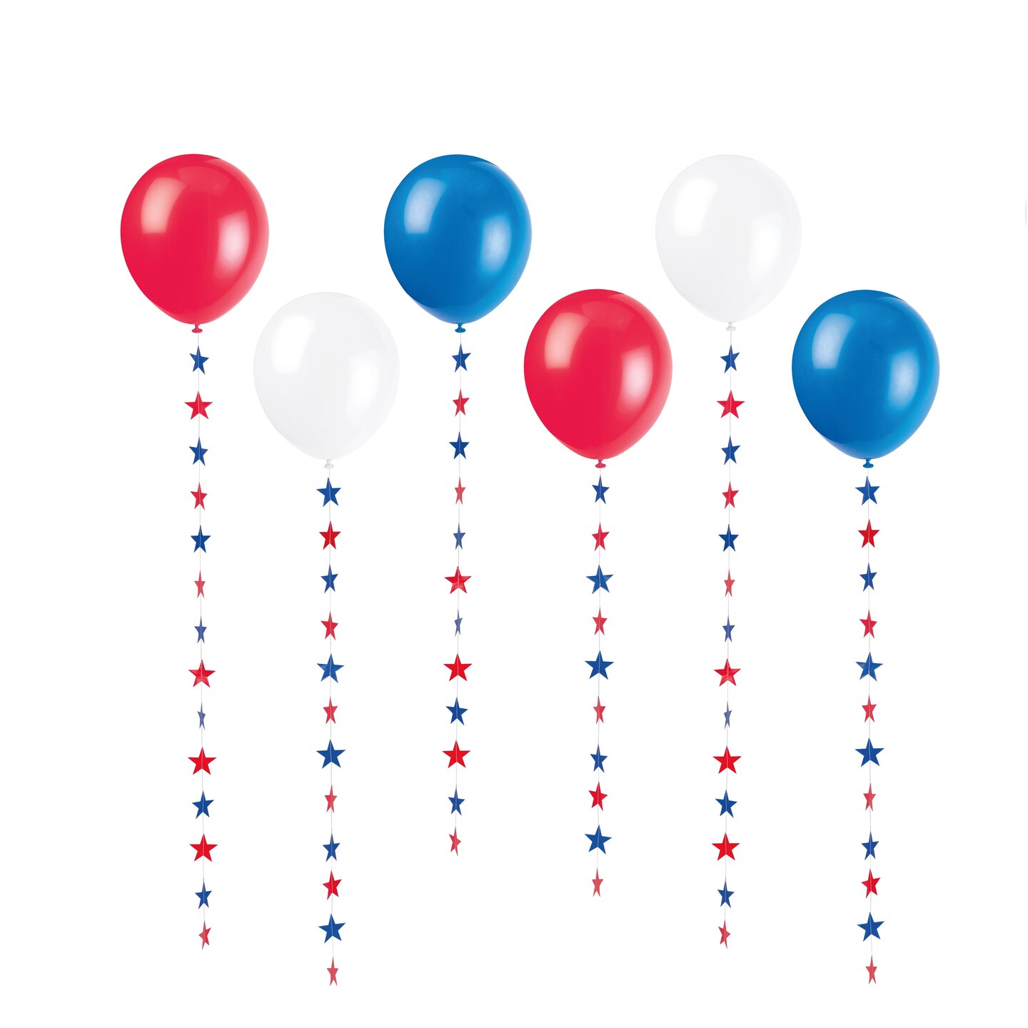 Patriotic 12&#x22; Latex Balloons &#x26; Balloon Tails Kit  - 6ct