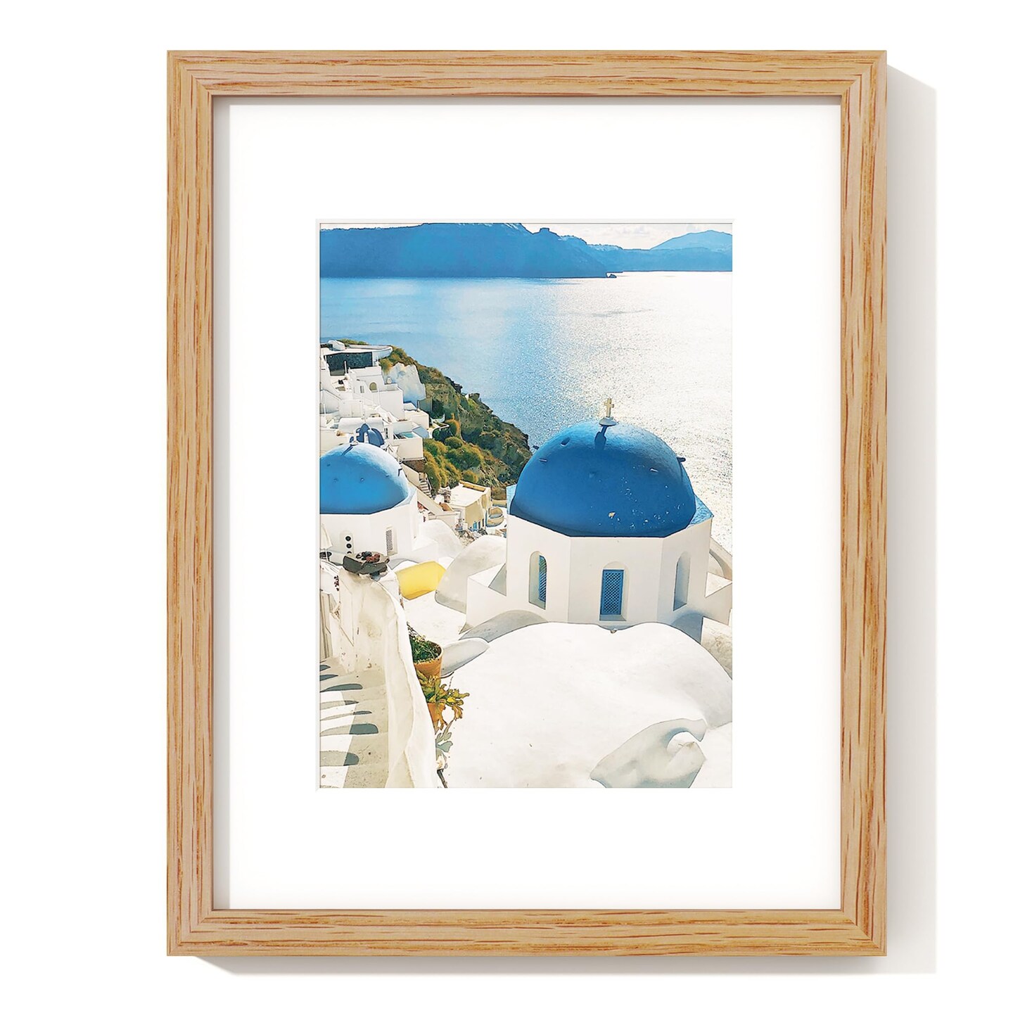 Diploma Frame For 8.5x11 Certificate Document | Solid Oak Wood 8.5 By 11 Picture With Mat For 6x8 | 8 1/2 x 11 Certificate Frame | Plexiglass And Hanging Hardware Included | Natural