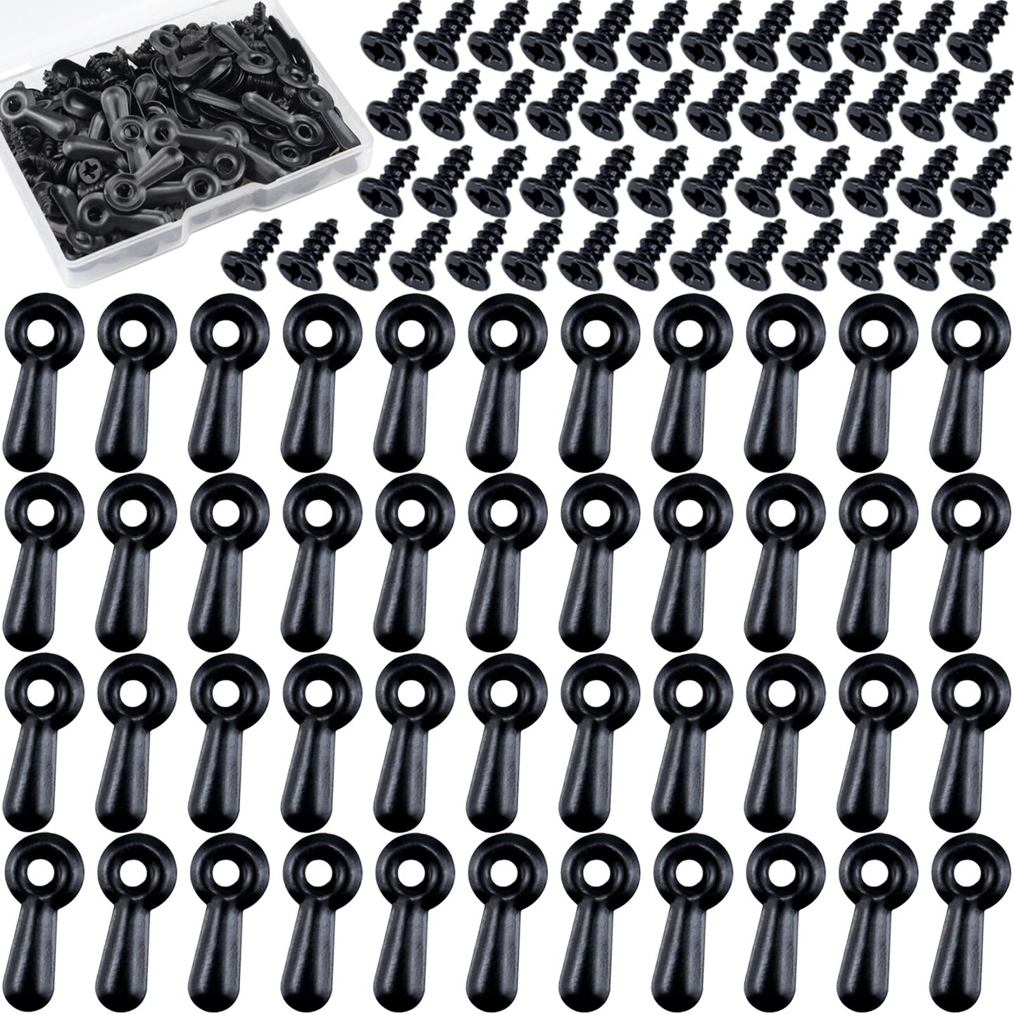 Picture Frame Turn Button Fasteners Set - 100 Pieces Picture Frame Hardware Backing Clips Photo Frame Hardware Clips with 100 Pieces Screws for Craft, Hanging Pictures, Photos