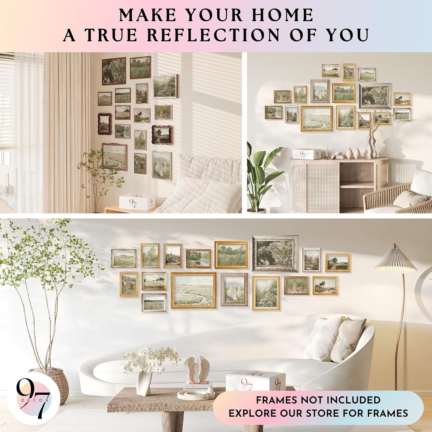 Large 11x14 French Country Wall Art Decor - Vintage Wall Art Prints, Farmhouse Wall Decor Vintage Botanical Print, Nature Poster Landscape Painting Spring Pictures For Bedroom (Unframed)