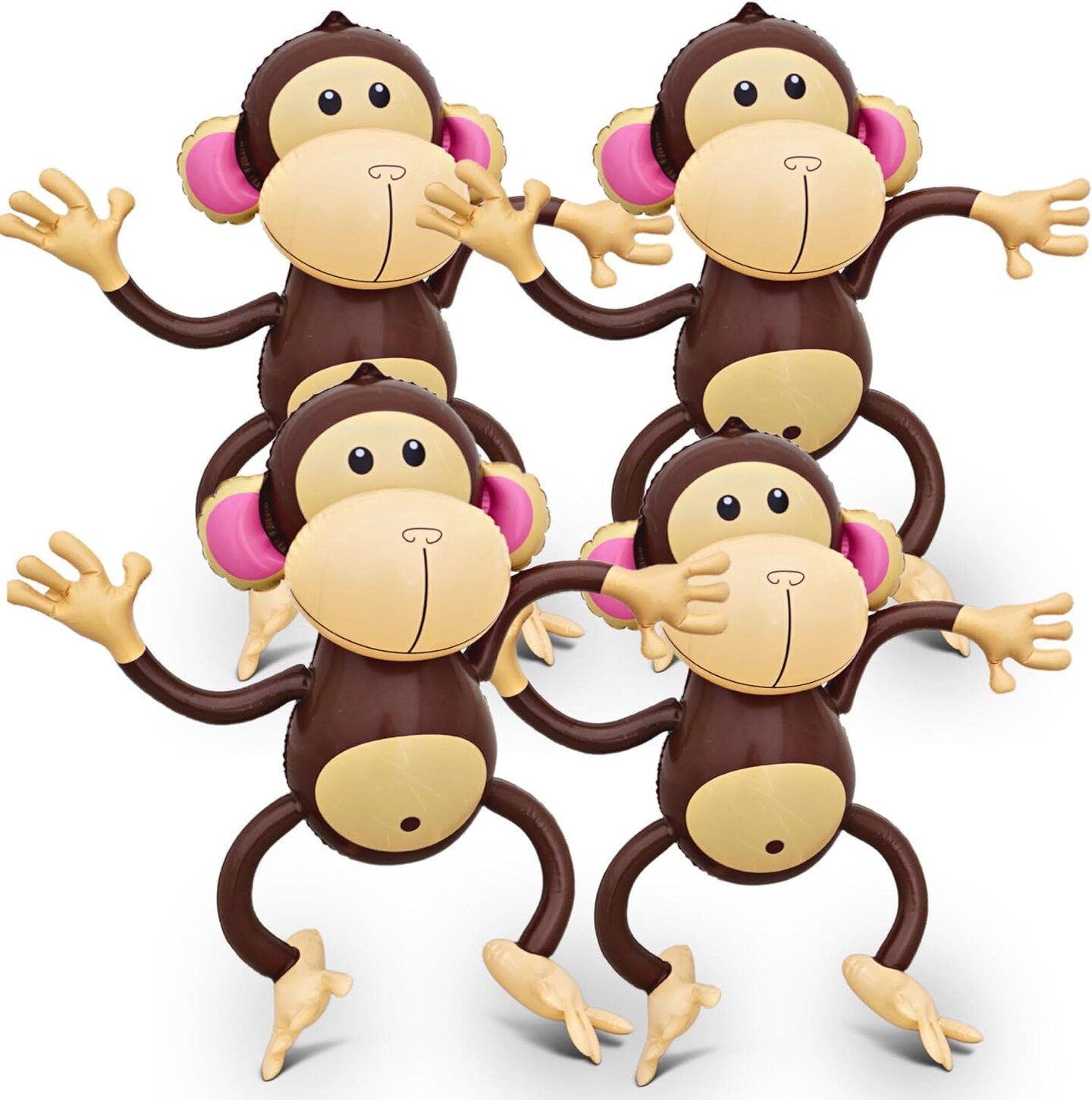 4E&#x27;s Novelty Inflatable Monkey 4-Pack, 27&#x22;&#x22; for Jungle Decorations &#x26; Safari Birthday decorations!