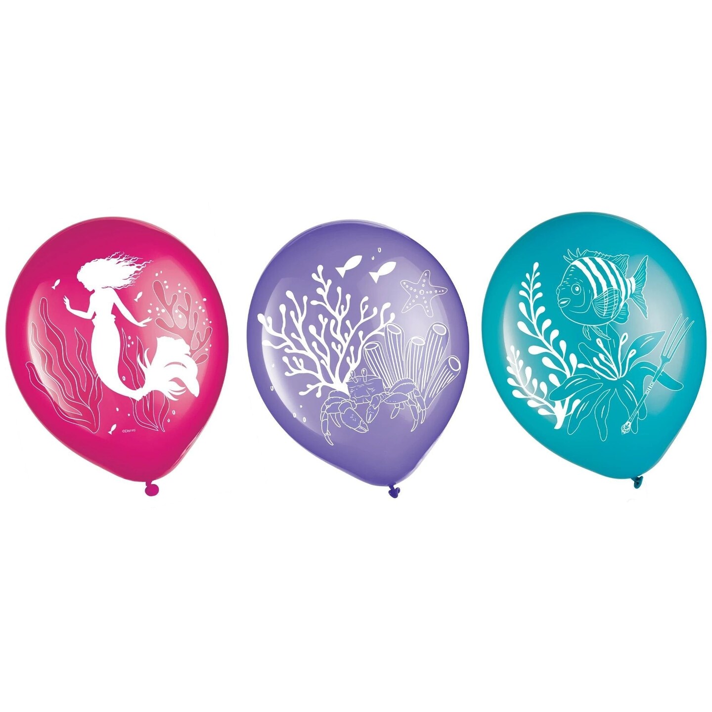 The Little Mermaid 12&#x22;  Latex Balloons - 6ct