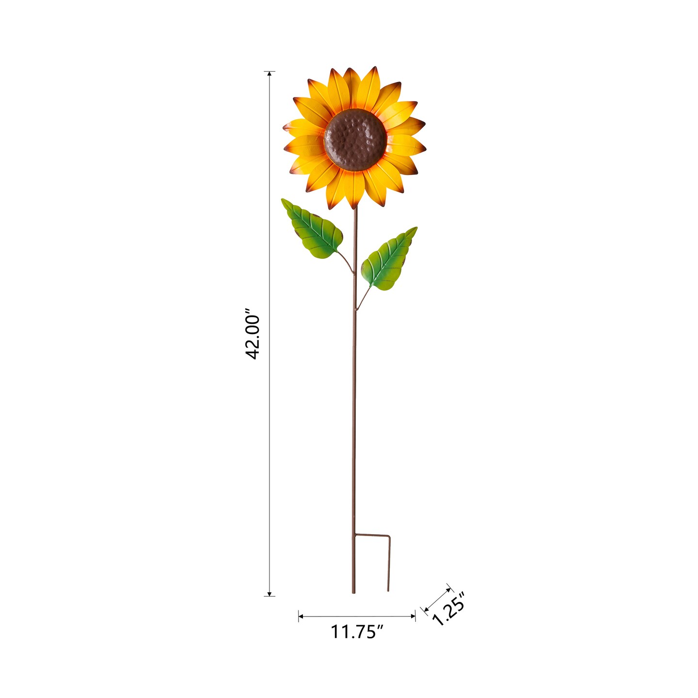 Set of 2 42&#x22;H Fall Metal Sunflower Yard Stakes(KD)
