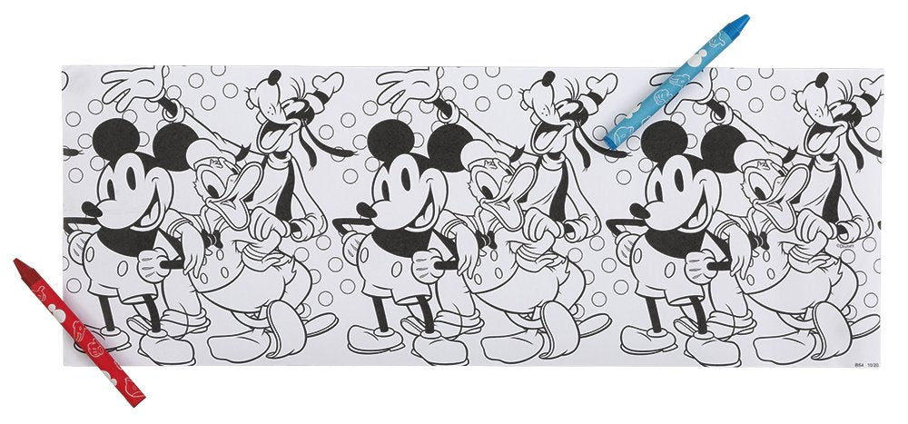 Disney Mickey Mouse Paper Coloring Rolls &#x26; Crayons  - 3ct