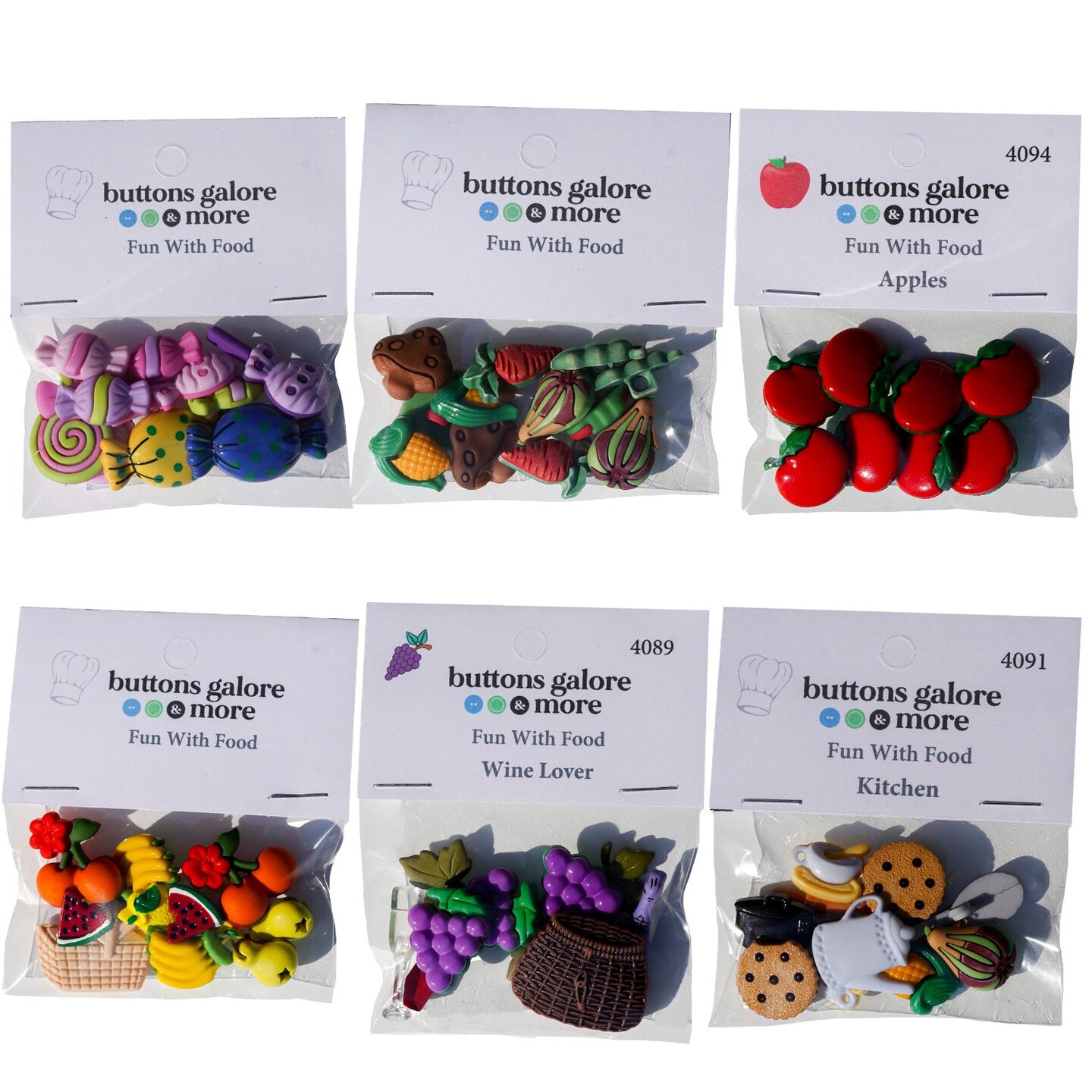 Buttons Galore 50+ Assorted Food Theme Novelty Buttons for Sewing & Crafts